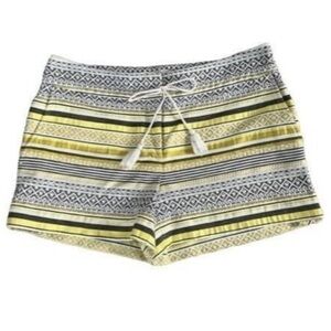 Loft Yellow Stripe Riviera Midrise Shorts Size 6